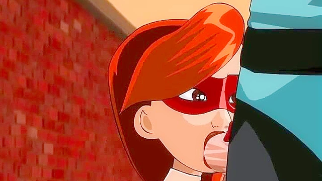 Mr. Incredible face fucks Elastigirls very forgiving mouth