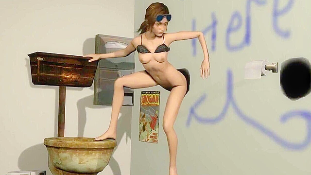 Ellie at the Gloryhole sucking a dick and getting a creampie