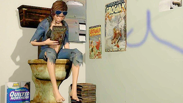 Ellie at the Gloryhole sucking a dick and getting a creampie