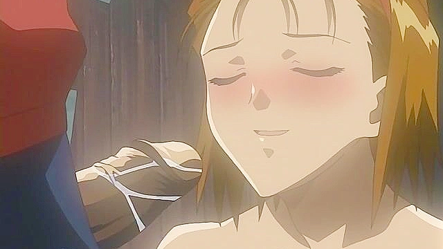 Tied up anime sex slave gets her mouth fucked and throat used