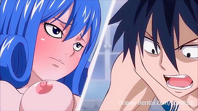 Fairy Tail Porn - Natsu fucks Erza and Lucy in their wet driping pussies