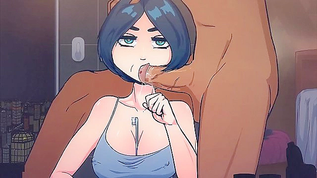 Time Stopped Brush - Short haired girl gets face fucked when time is stopped