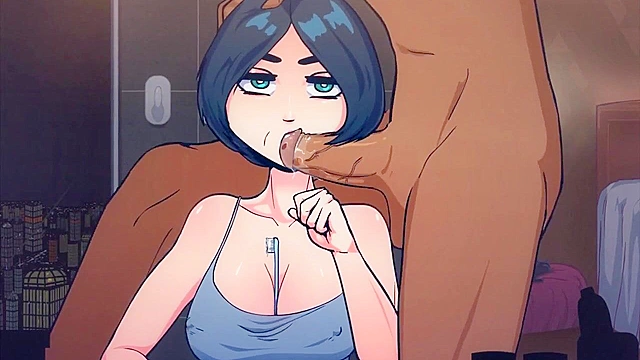 Time Stopped Brush - Short haired girl gets face fucked when time is stopped