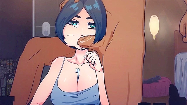 Time Stopped Brush - Short haired girl gets face fucked when time is stopped