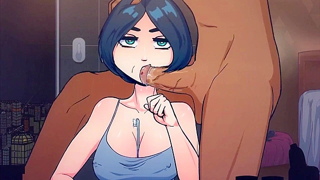 Time Stopped Brush - Short haired girl gets face fucked when time is stopped