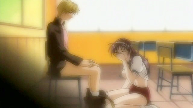 Schoolgirl lustily sucks dick in the classroom of dirty lover