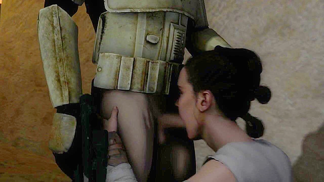 Rey and Queen Amidala fucks in Jabba's residence