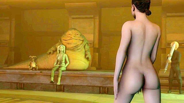 Rey and Queen Amidala fucks in Jabba's residence