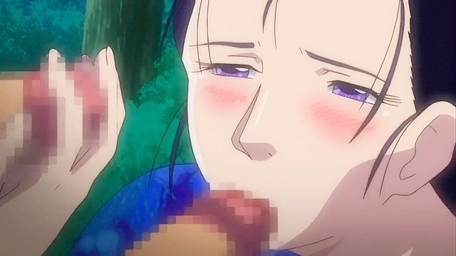 Teen watches while his anime aunt gets gangbanged in the woods