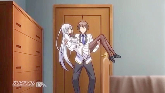 Busty hentai schoolgirl gets throbbing dick in her tight virgin pussy
