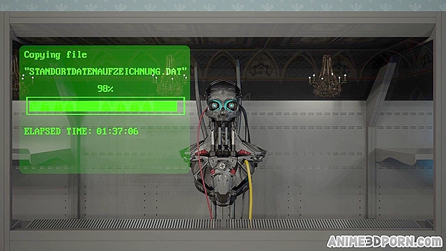 Dominant big dick blonde futanari gives her slave a hard throat fuck