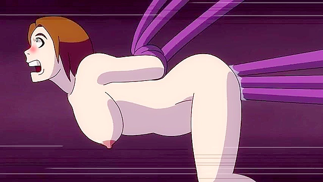 Jill Valentine is double penetrated by tentacles from Nemesis