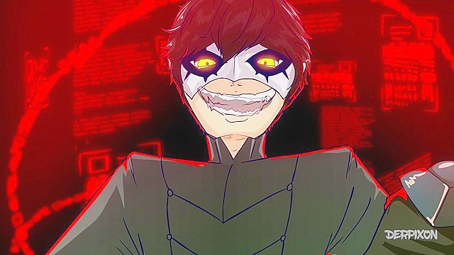 Persona 5 HeartSwitch - Nerdy gamer girl banged hard while playing VR game - cartoon porn