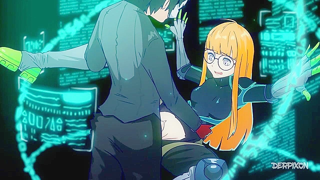 Persona 5 HeartSwitch - Nerdy gamer girl banged hard while playing VR game - cartoon porn