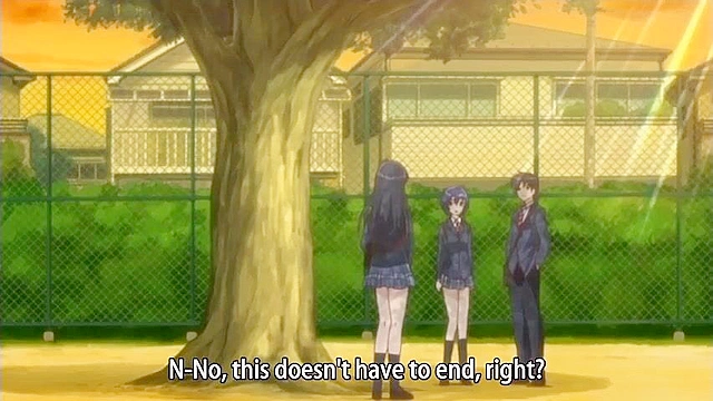 Cute hentai teen is gagged, dildoed and fucked while friend is watching