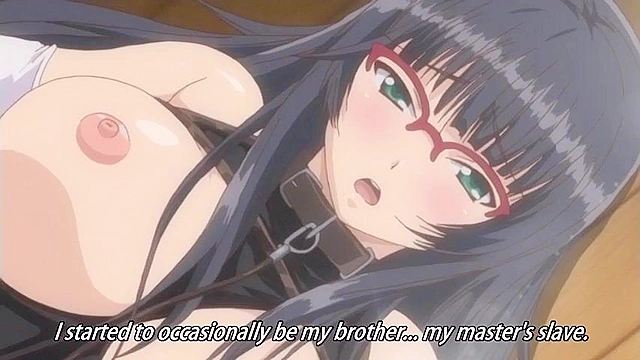 Cute hentai teen is gagged, dildoed and fucked while friend is watching