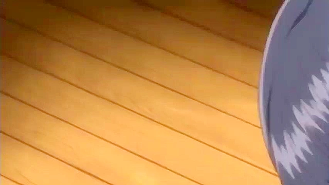 Cute hentai teen is gagged, dildoed and fucked while friend is watching