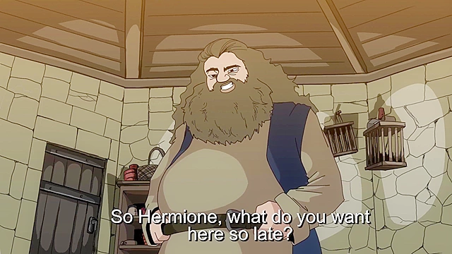 Hagrid destroys Hermione's tight teen pussy