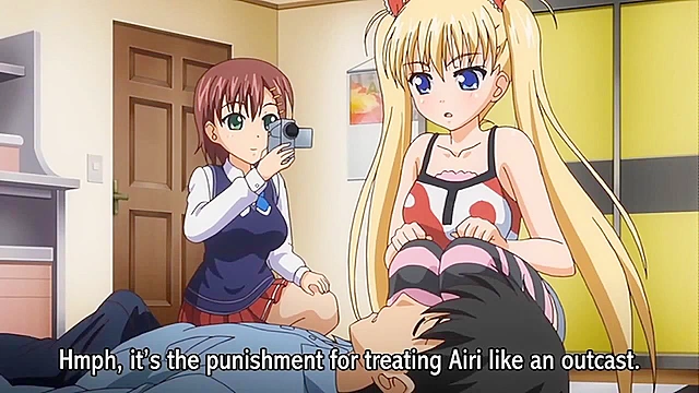 Demon Father Rebuild 3 - Dirty anime dad gets double blowjob from daughters