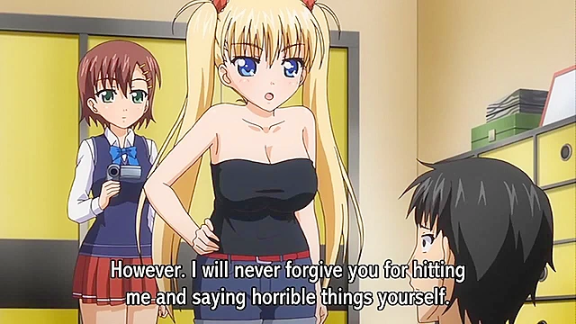 Demon Father Rebuild 3 - Dirty anime dad gets double blowjob from daughters