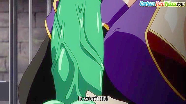 Hentai girl is draining his balls of semen by sucking it out of his penis