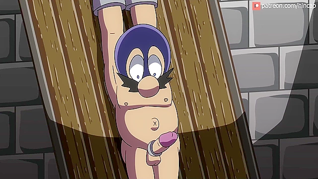 Bowsette ties up Mario and fucks his big cartoon dick