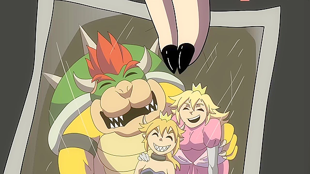 Bowsette ties up Mario and fucks his big cartoon dick