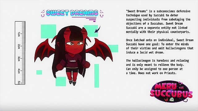 Meru the Succubus 3 - Cartoon schoolgirl masturbates fantasizing about cute guys