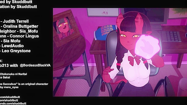 Meru the Succubus 3 - Cartoon schoolgirl masturbates fantasizing about cute guys