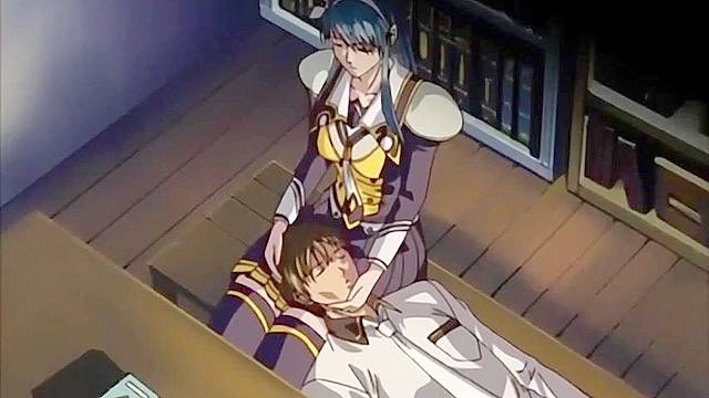 Cute hentai schoolgirls ride on a guy's magic cock in a threesome