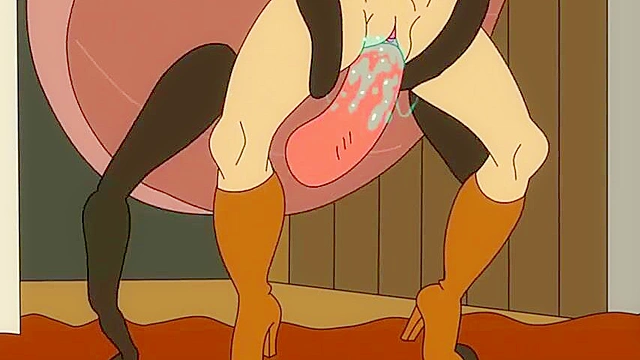 Amy Wong from Futurama gets fucked from behind by a giant beetle