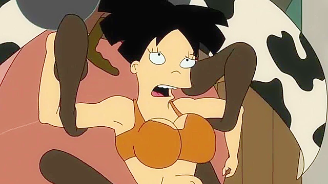 Amy Wong from Futurama gets fucked from behind by a giant beetle