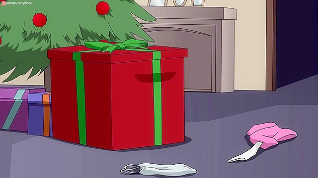 Lucy Heartfilia from Fairy Tail is tentacle banged by xmas present