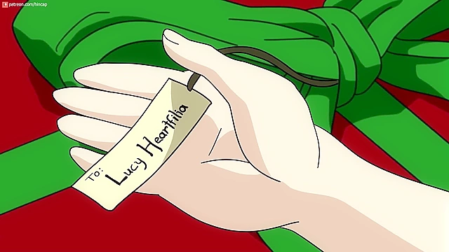 Lucy Heartfilia from Fairy Tail is tentacle banged by xmas present