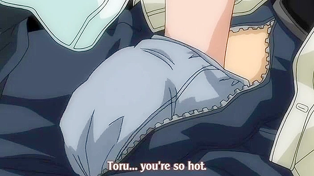 Horny hentai schoolgirl ties up dude, pisses on him, then rides his cock