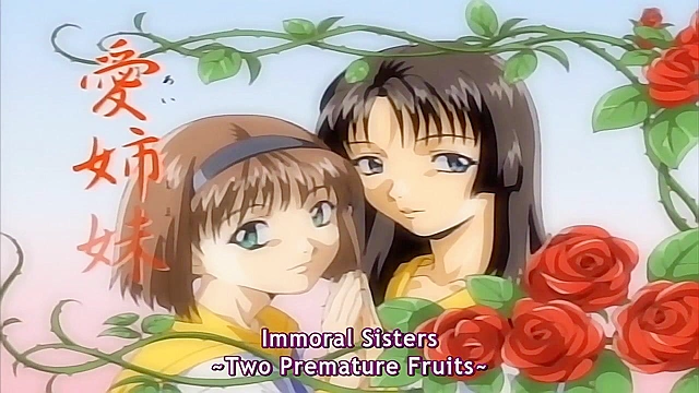 Immoral Sisters 2 - Busty anime housewife gets horny fucking while talking to husband on phone