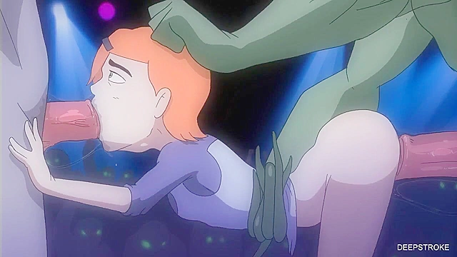 Gentleman's Club - Gwen from Ben 10 gets gangbanged by big dicked monsters