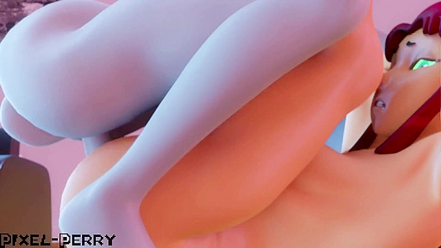 Raven conjures a futa cock and then ass fucks starfire