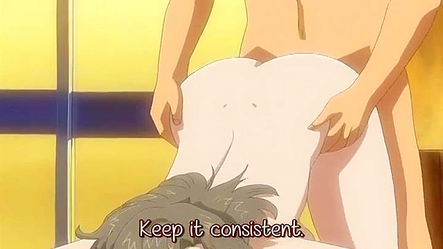 Dirty hentai mom strokes a 18 year olds cock and fucks him