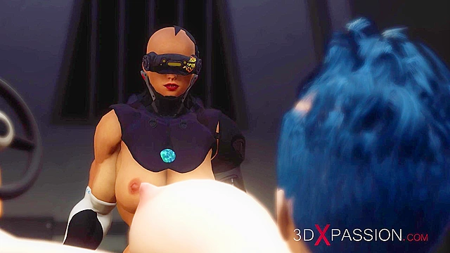 Cyber fuck machine and sexy shemale fucks busty girl