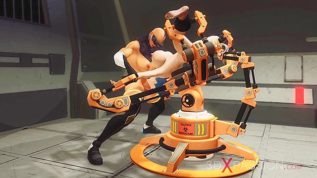 Cyber fuck machine and sexy shemale fucks busty girl