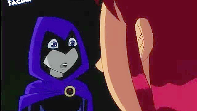 Starfire lesbian ass fucks Raven with a strapon and dildo