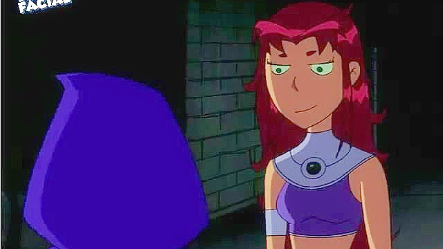 Starfire lesbian ass fucks Raven with a strapon and dildo