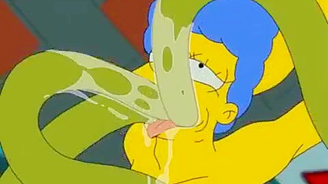 Marge Simpson gets impregnated by alien tentacles in dirty alley