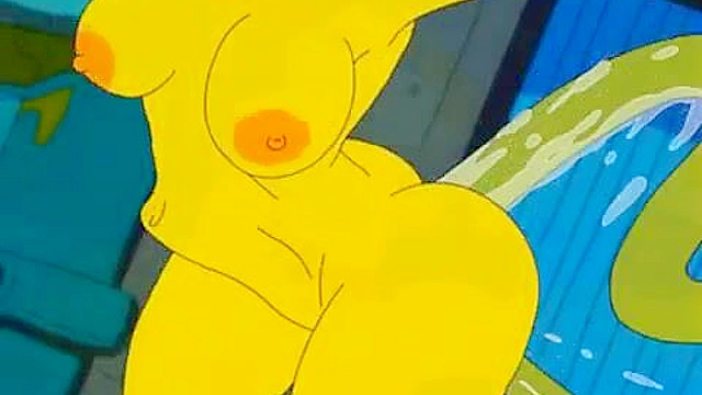 Marge Simpson gets impregnated by alien tentacles in dirty alley