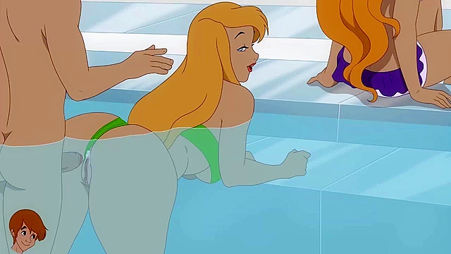 Milftoon Drama - Cartoon babes fuck in the public swimming pool - game walkthrough