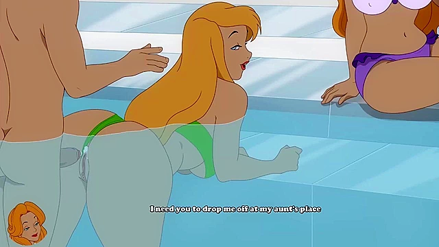 Milftoon Drama - Cartoon babes fuck in the public swimming pool - game walkthrough