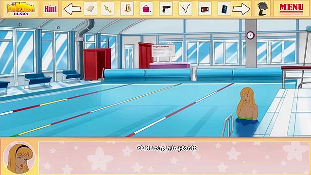Milftoon Drama - Cartoon babes fuck in the public swimming pool - game walkthrough