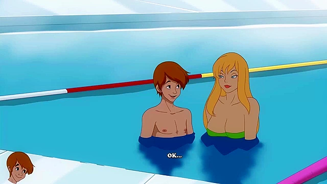 Milftoon Drama - Cartoon babes fuck in the public swimming pool - game walkthrough