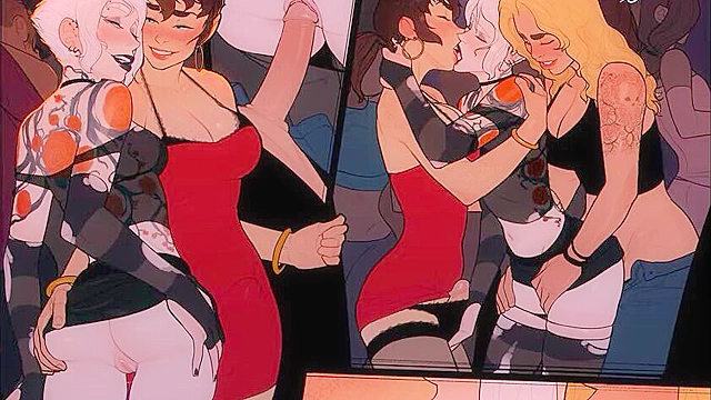 2D Comic - Shemale admires the size of her shedick